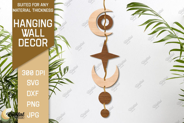 Hanging Wall Decor. Boho Laser Cut. Celestial SVG SVG Evgenyia Guschina 