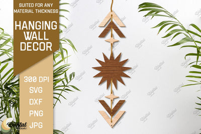 Hanging Wall Decor. Boho Laser Cut. Celestial SVG SVG Evgenyia Guschina 