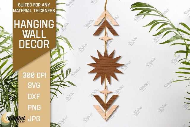 Hanging Wall Decor. Boho Laser Cut. Celestial SVG SVG Evgenyia Guschina 