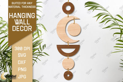 Hanging Wall Decor. Boho Laser Cut. Celestial SVG SVG Evgenyia Guschina 