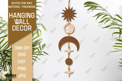 Hanging Wall Decor. Boho Laser Cut. Celestial SVG SVG Evgenyia Guschina 