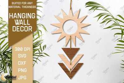 Hanging Wall Decor. Boho Laser Cut. Celestial SVG SVG Evgenyia Guschina 