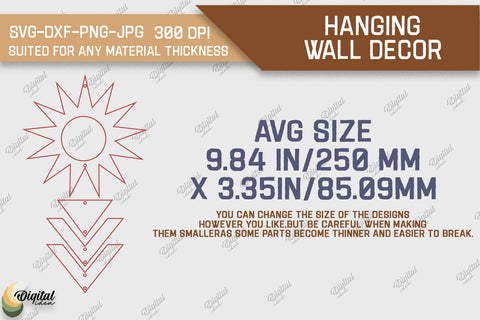 Hanging Wall Decor SVG Bundle. Boho Laser Cut. Celestial SVG SVG Evgenyia Guschina 