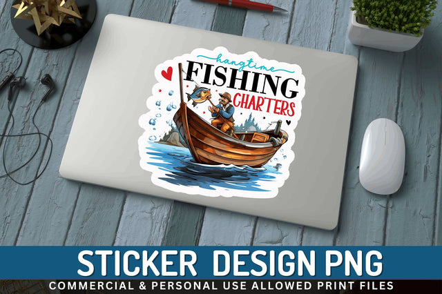 Hangtime fishing Sticker Design Sublimation Regulrcrative 