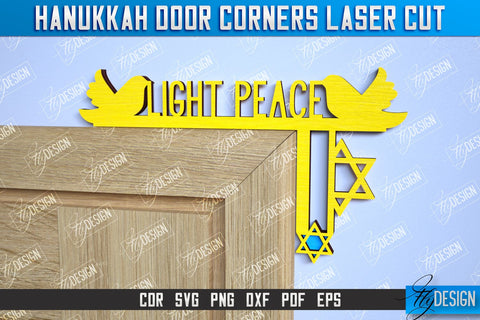 Hanukkah Door Corners Bundle | Hanukkah Sign | Porch Décor | Hanukkah Spirit | Wall Décor | CNC Files SVG Fly Design 
