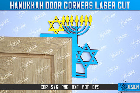 Hanukkah Door Corners Bundle | Hanukkah Sign | Porch Décor | Hanukkah Spirit | Wall Décor | CNC Files SVG Fly Design 