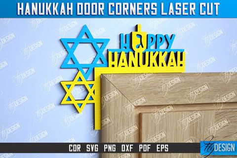 Hanukkah Door Corners Bundle | Hanukkah Sign | Porch Décor | Hanukkah Spirit | Wall Décor | CNC Files SVG Fly Design 