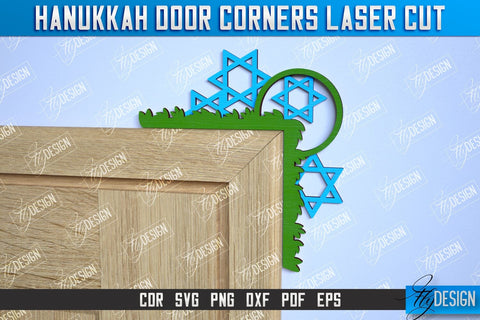 Hanukkah Door Corners Bundle | Hanukkah Sign | Porch Décor | Hanukkah Spirit | Wall Décor | CNC Files SVG Fly Design 