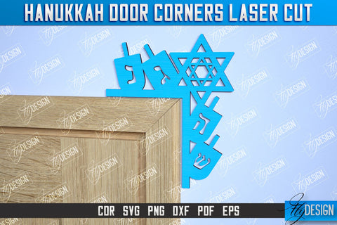 Hanukkah Door Corners Bundle | Hanukkah Sign | Porch Décor | Hanukkah Spirit | Wall Décor | CNC Files SVG Fly Design 
