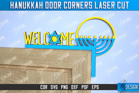 Hanukkah Door Corners Bundle | Hanukkah Sign | Porch Décor | Hanukkah Spirit | Wall Décor | CNC Files SVG Fly Design 