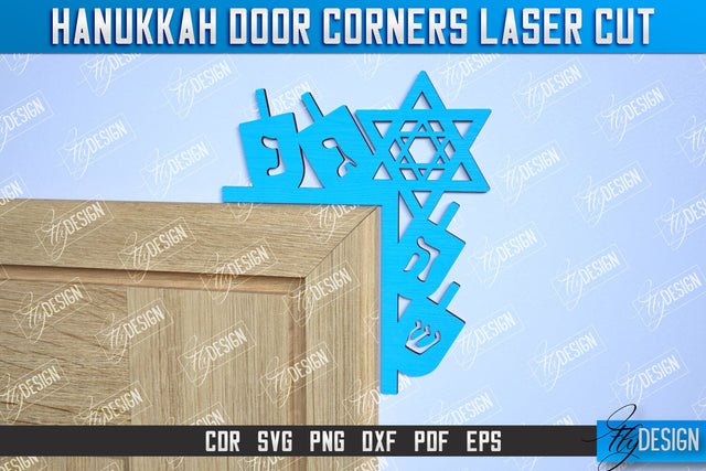 Hanukkah Door Corners | Hanukkah Sign | Porch Décor | Hanukkah Spirit | Wall Décor | CNC File SVG Fly Design 