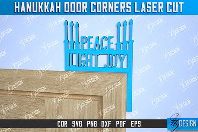 Hanukkah Door Corners | Hanukkah Sign | Porch Décor | Hanukkah Spirit | Wall Décor | CNC File SVG Fly Design 