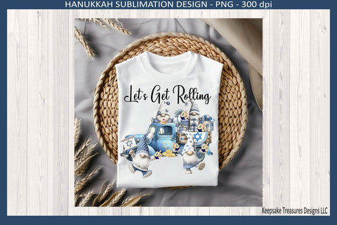 Hanukkah Let's Get Rolling Hanukkah Gnomes Sublimation Png Design Sublimation Keepsake Treasures Designs LLC. 