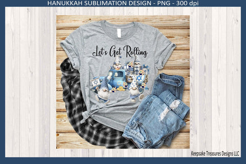 Hanukkah Let's Get Rolling Hanukkah Gnomes Sublimation Png Design Sublimation Keepsake Treasures Designs LLC. 