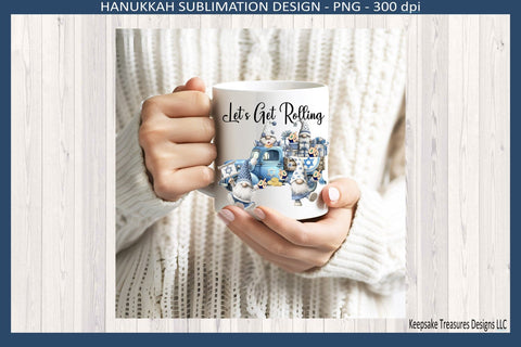 Hanukkah Let's Get Rolling Hanukkah Gnomes Sublimation Png Design Sublimation Keepsake Treasures Designs LLC. 