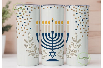 Hanukkah Menorah 20oz Tumbler Wrap Sublimation PixelChick 