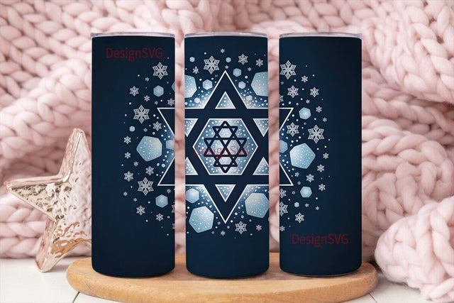 Hanukkah Star of David 20oz Tumbler Sublimation DesignSVG 