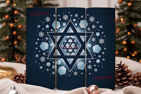 Hanukkah Star of David 20oz Tumbler Sublimation DesignSVG 
