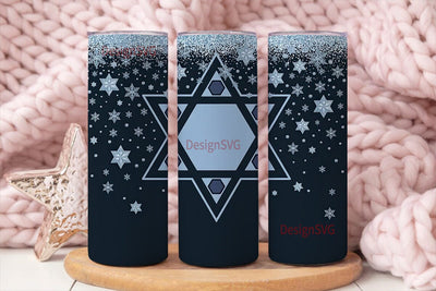 Hanukkah Star of David 20oz Tumbler Sublimation DesignSVG 