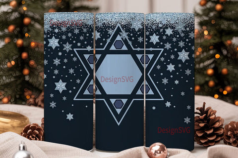 Hanukkah Star of David 20oz Tumbler Sublimation DesignSVG 