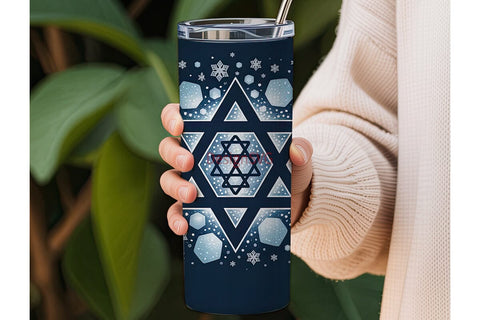 Hanukkah Star of David 20oz Tumbler Sublimation DesignSVG 