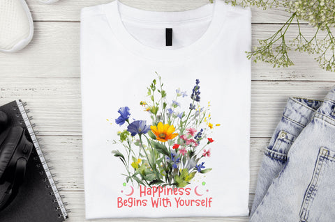 Happiness Begins With Yourself Sublimation Design Sublimation Regulrcrative 