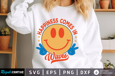 Happiness comes in waves svg Design SVG Regulrcrative 