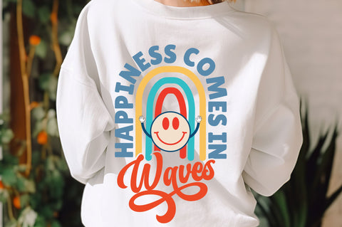 Happiness comes in waves svg Design SVG Regulrcrative 