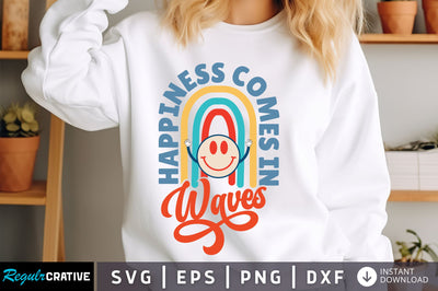 Happiness comes in waves svg Design SVG Regulrcrative 