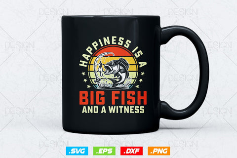 Happiness is A Big Fish And A Witness Svg Png, Fathers Day Svg, Fish Lover Gifts, Fishing Hook Svg, Bass Fish Svg, Svg Files For Cricut SVG DesignDestine 
