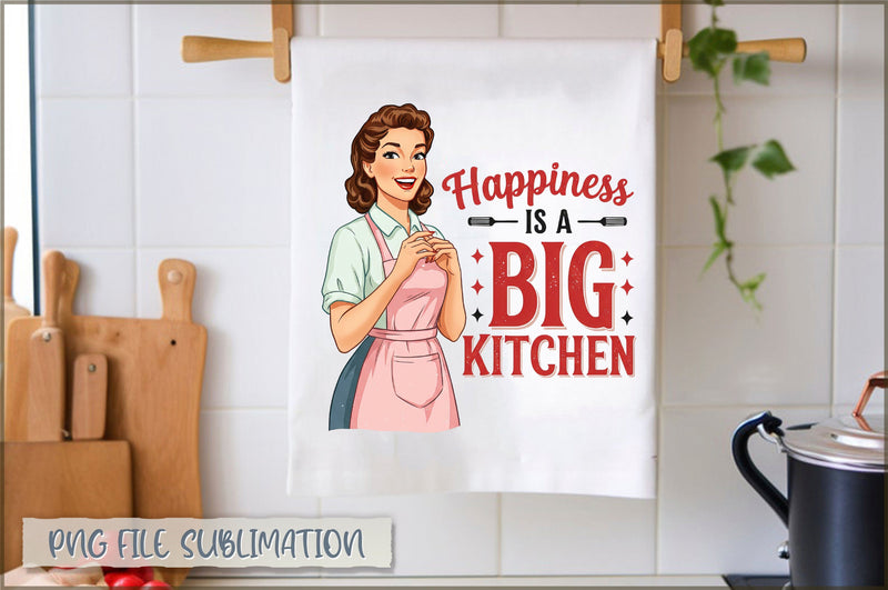 Happiness is a big kitchen Towel Sublimation Shetara Begum 