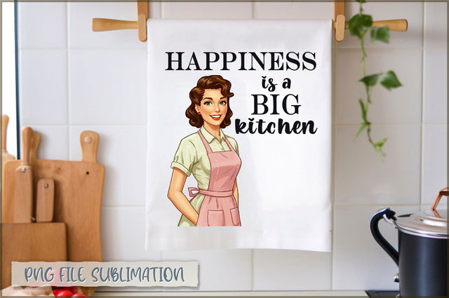 Happiness is a big kitchen Towel Sublimation Shetara Begum 
