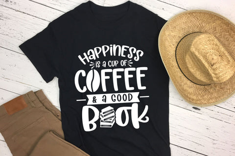 Happiness is A Cup of Coffee & A Good Book, Reading SVG SVG CraftLabSVG 