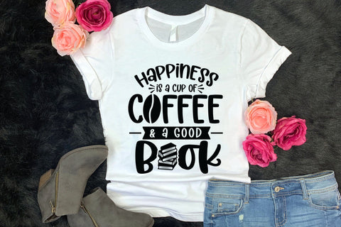 Happiness is A Cup of Coffee & A Good Book, Reading SVG SVG CraftLabSVG 