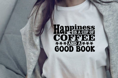 Happiness is a Cup of Coffee and a Good book SVG orpitasn 