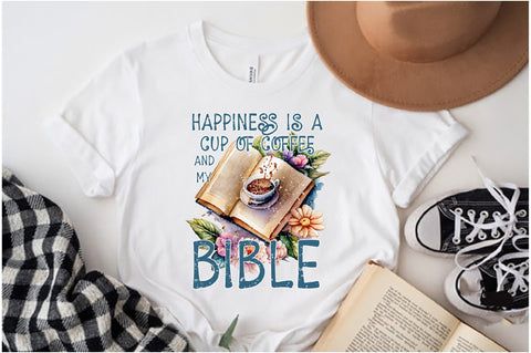 Happiness Is A Cup Of Coffee And My Bible Sublimation Sublimation Jagonath Roy 