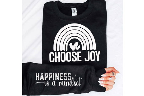 Happiness is a mindset Sleeve SVG, Boho Inspirational SVG, Love Yourself SVG, Positive Quotes SVG Design SVG Regulrcrative 