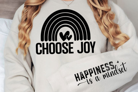 Happiness is a mindset Sleeve SVG, Boho Inspirational SVG, Love Yourself SVG, Positive Quotes SVG Design SVG Regulrcrative 