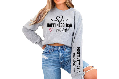 Happiness Is A Mood Sleeve SVG Design, Inspirational sleeve SVG, Motivational Sleeve SVG Design, Positive Sleeve SVG SVG Regulrcrative 
