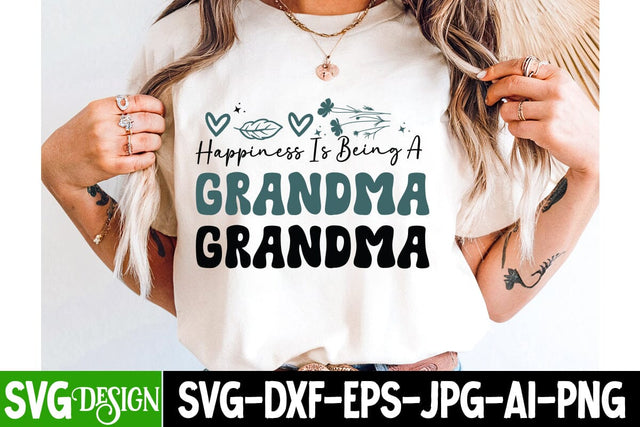Happiness is being A Grandma SVG Design,Grandma Svg Design,Grandmother Svg ,Grandma,Mimi SVG SVG BlackCatsMedia 