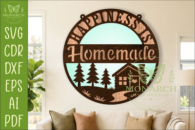 Happiness Is Homemade Farmhouse Wall Sign SVG SVG APInspireddesigns 