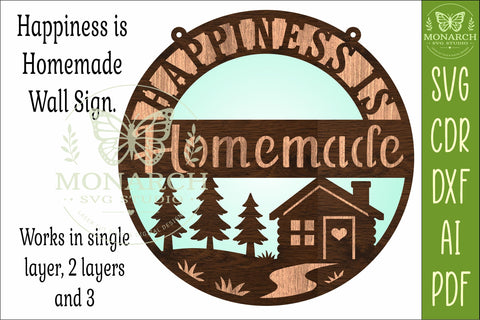 Happiness Is Homemade Farmhouse Wall Sign SVG SVG APInspireddesigns 