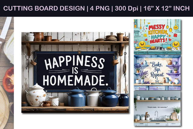 happiness is homemade sign, rustic kitchen cutting board Sublimation Paper Switch 
