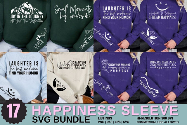 Happiness Sleeve SVG Design Bundle SVG Designangry 