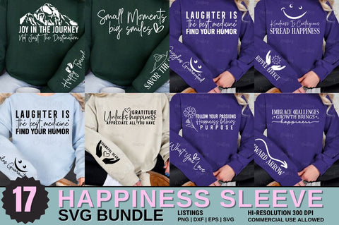 Happiness Sleeve SVG Design Bundle SVG Designangry 