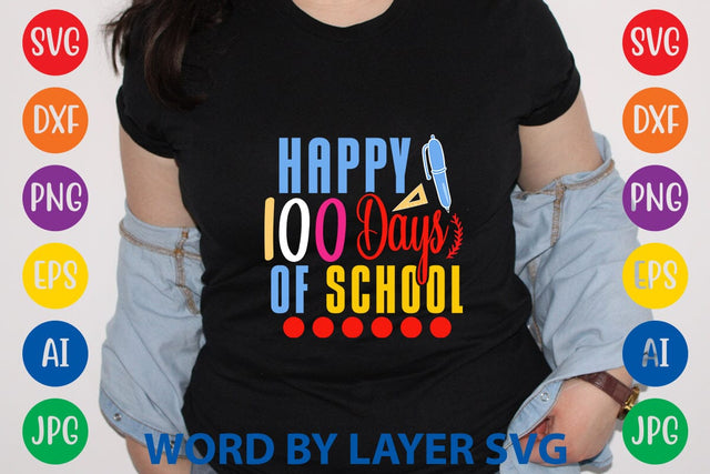 Happy 100 Days Of School svg design SVG Rafiqul20606 