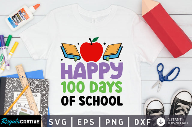 Happy 100 days of school Svg Design SVG Regulrcrative 
