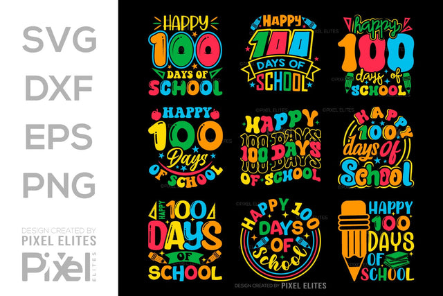 Happy 100 Days Of School SVG Hello School Kids Welcome To School Back To School Quote Design SVG ETC Craft 