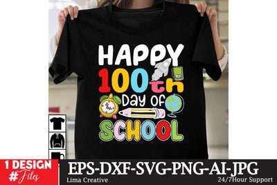 Happy 100th Day Of School Sublimation,100th Day Of School SVG Cut File,100th Day Of T-shirt Design,welcome Back To School ,100th Days Of School,100th Day Of School Sublimation Bundle SVG Insomnia Std 