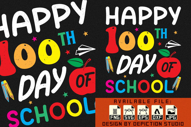 Happy 100th Day Of School T-Shirt, Back To School Kids Shirt, Kindergarten Shirt Print Template Sketch DESIGN Depiction Studio 